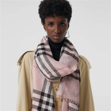 burberry silk check scarf ash rose|Burberry Lightweight Check Silk Scarf .